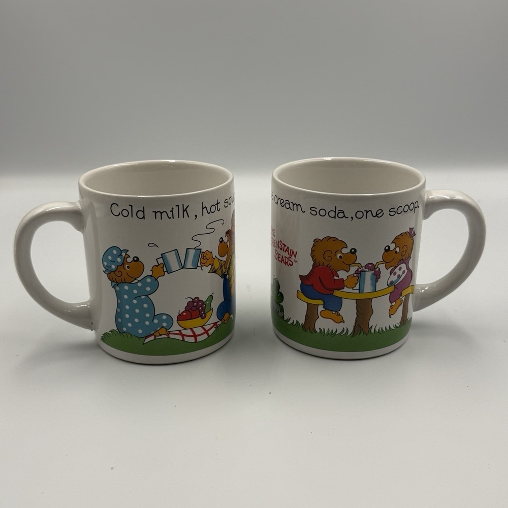 1987 Berenstain Bears Princess House Mug Set Korea New In Box Pair